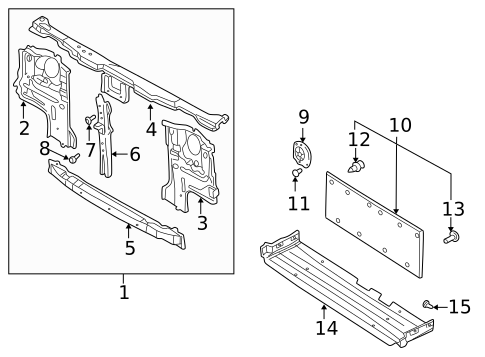 Radiator Support for 2000 Nissan Frontier #0