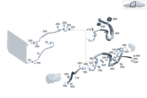 Refrigerant Line Routing for 2021 Mercedes-Benz S500 #0