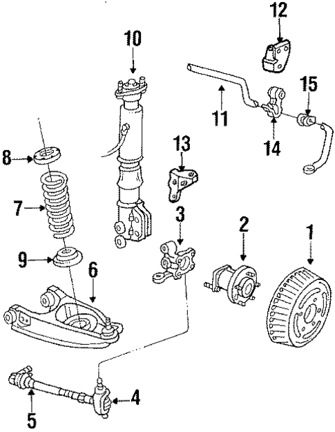 Stabilizer Bar & Components for 1987 Pontiac Bonneville #0