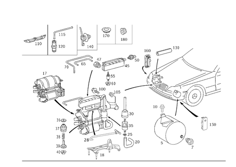 Compressor and Range of Lines for 2003 Mercedes-Benz S55 AMG #0