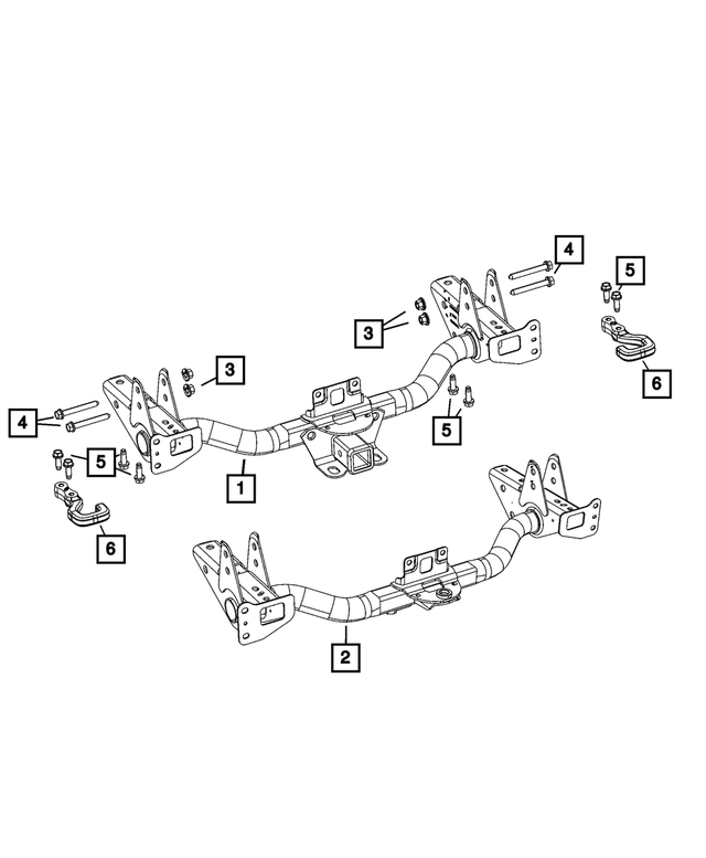 68368176AA - Frame, Bumper and Fascia: Trailer Hitch for Mopar Image