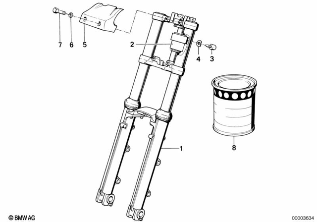 46512311423 - Front Axle, Front Suspension: Screw - M6X18 for BMW-Motorrad Image