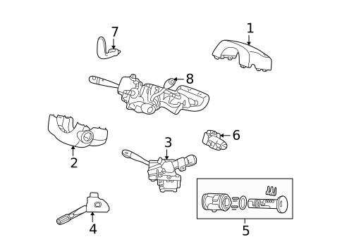 Shroud, Switches & Levers for 2002 Chrysler Concorde #0