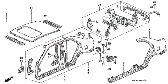 Outer Panel for 1992 Honda Civic #0