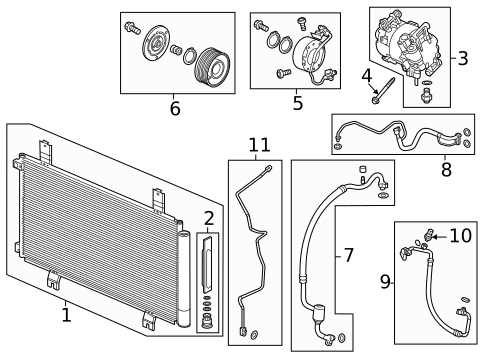 Condenser, Compressor & Lines for 2022 Honda Civic #0