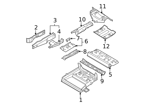 Rear Floor & Rails for 2005 Mini Cooper #1