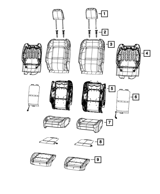 68302294AD - Interior Trim: Front Seat Back Foam, Right for Mopar Image
