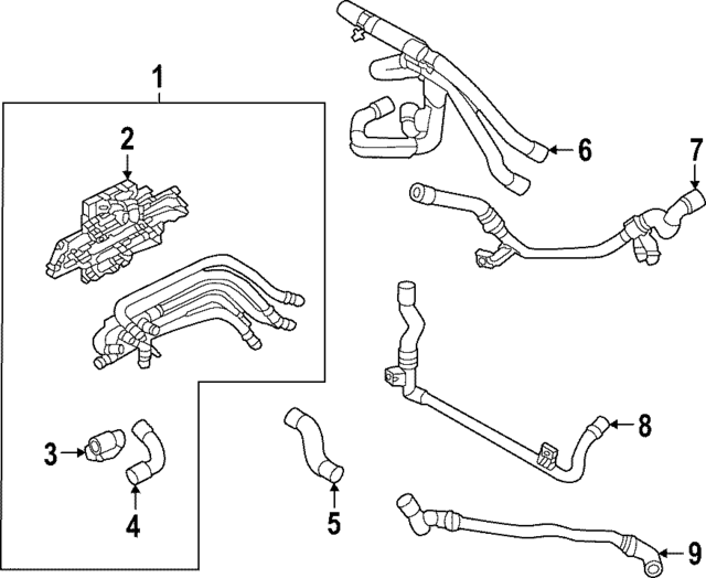1EA122050CK - Cooling System: Hose &amp; Tube Assembly for Audi Image