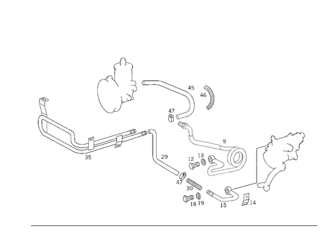 Steering Gear, Range of Lines for 1993 Mercedes-Benz 500E #1