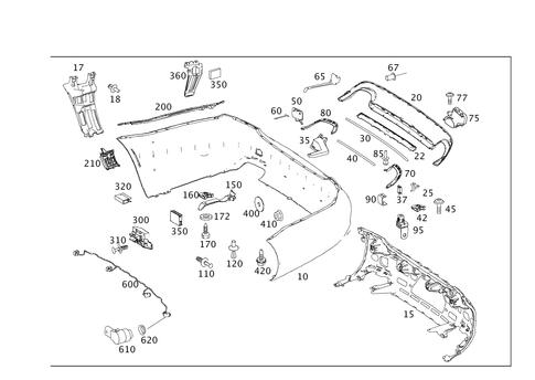 Rear Bumper for 2012 Mercedes-Benz CL600 #0