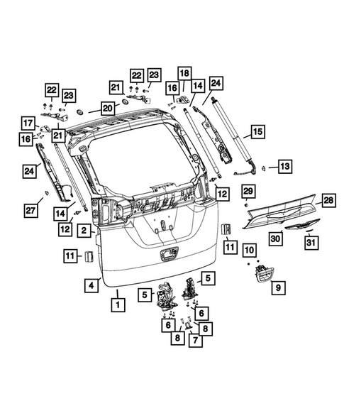 Liftgate and Tail gate for 2017 Chrysler Pacifica #0