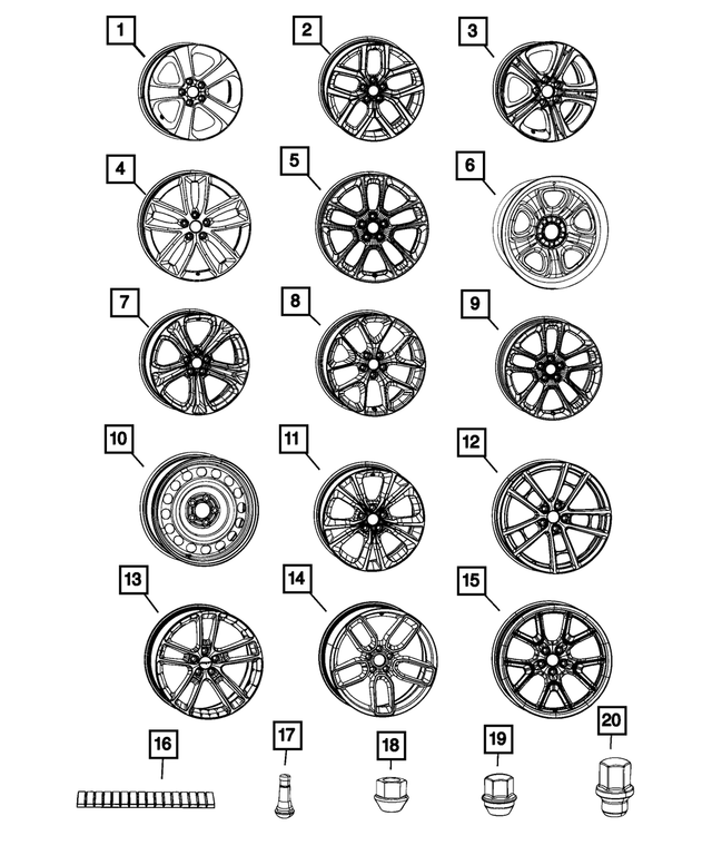 5LD37RNLAA - Wheels: Aluminum Wheel, Front Or Rear for Mopar Image
