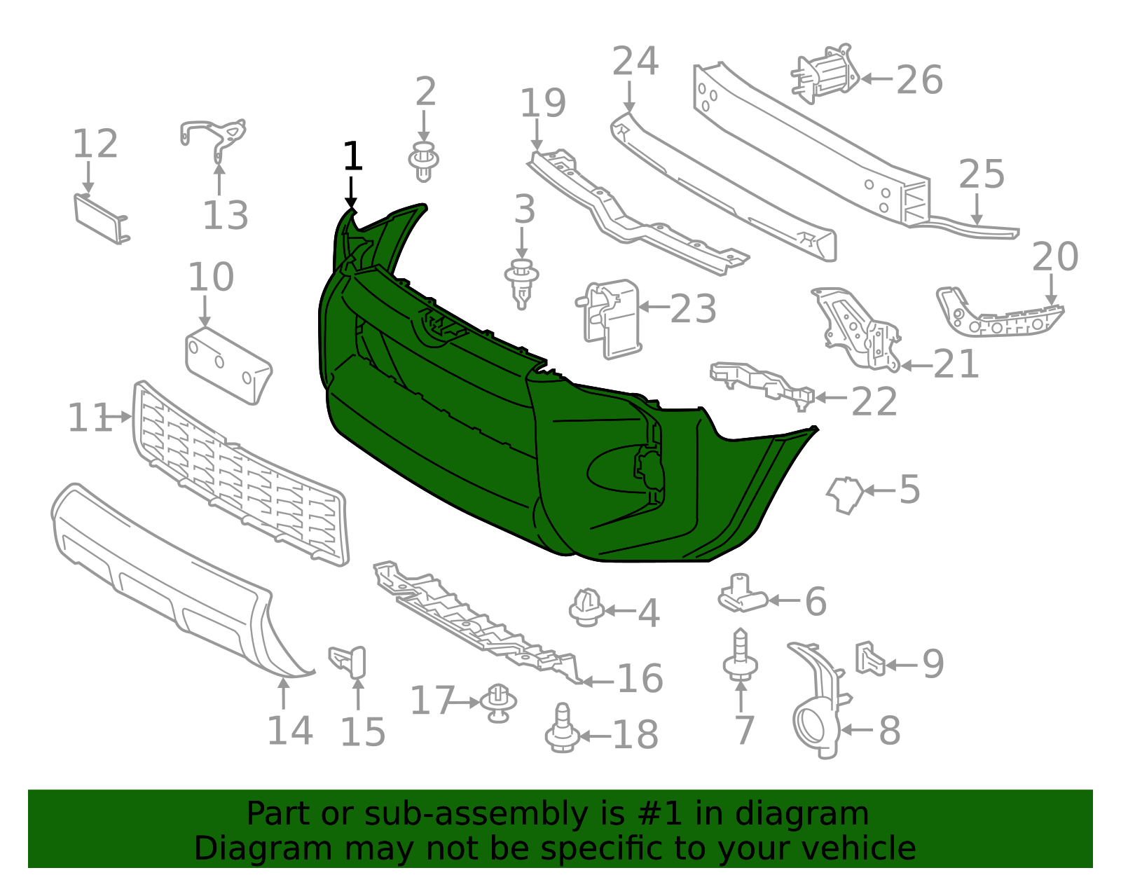 2014-2024 Toyota 4Runner Cover Front Bumper L P 52119-35918