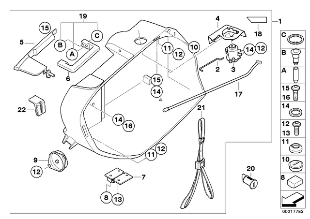 71607685966 - Luggage &amp; Storage: Cover Holder, Right for BMW-Motorrad Image