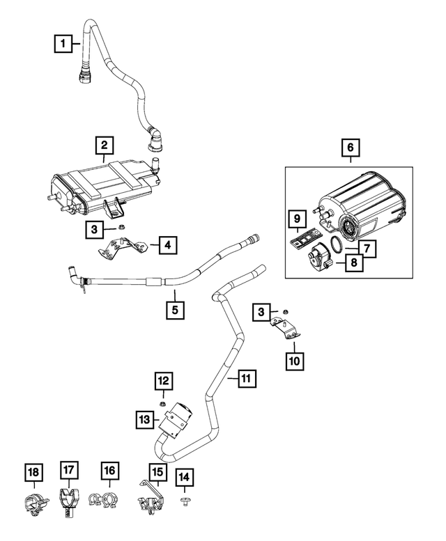 68084753AC - Emission Controls: Fuel Vapor Tube for Mopar Image
