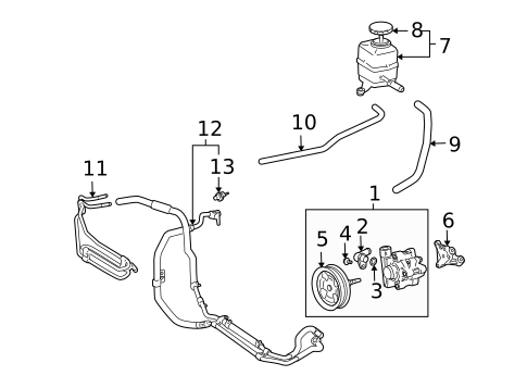 Pump & Hoses for 2007 Lexus LX470 #0