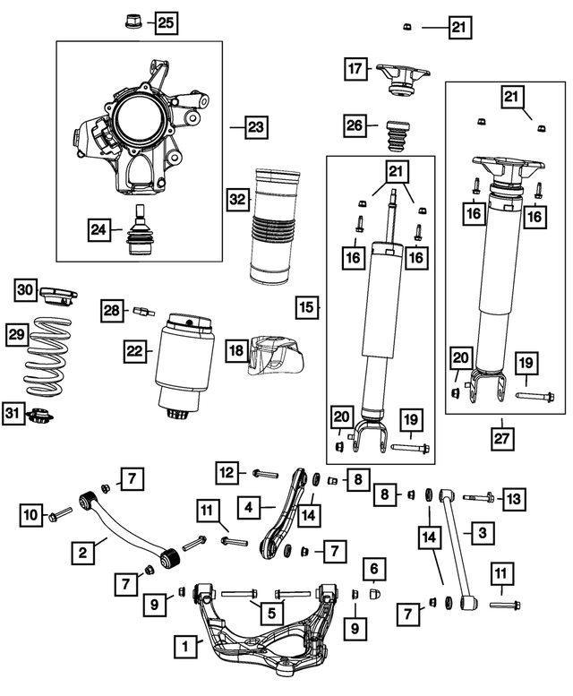 « 68077935AA – Rear Suspension : Couvercle De Boulon Bouchon pour Mopar Image »