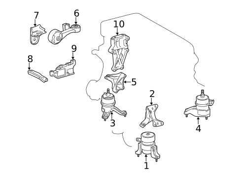 Engine & Trans Mounting for 2011 Toyota Camry #0
