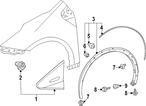 Exterior Trim - Fender for 2025 Toyota Prius #0