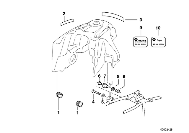 71211341612 - : Label "Premium Fuel Unleaded" for BMW-Motorrad Image