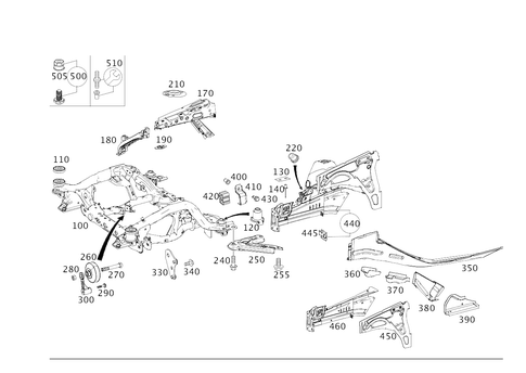Wheel Well, Front Axle Carrier for 2014 Mercedes-Benz ML350 #0