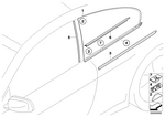 51367069222 - Vehicle Trim: Side Window, Green Fixed, Rear Right for BMW Image