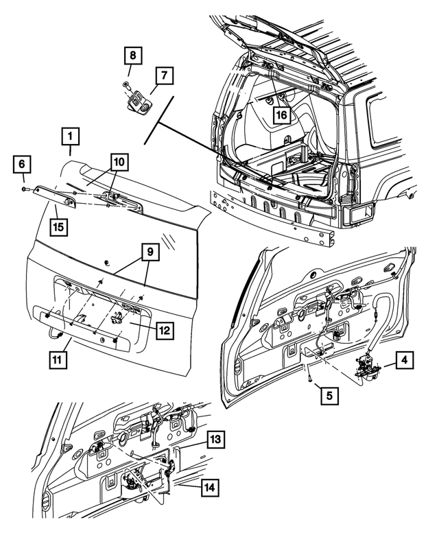 4589234AA - Doors, Door Mirrors and Related Parts: Liftgate Striker for Mopar Image