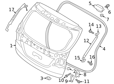Liftgate for 2017 Hyundai Santa Fe #0