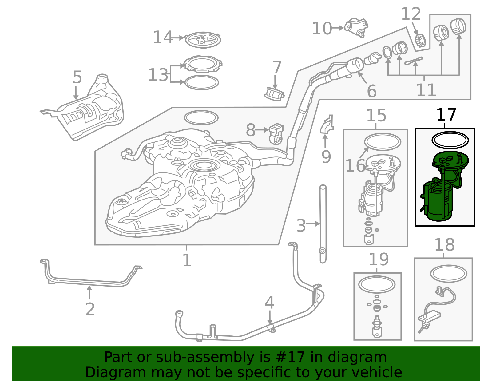 17045-TLA-A02 - Fuel Pump And Strainer Set 2017-2026 Honda