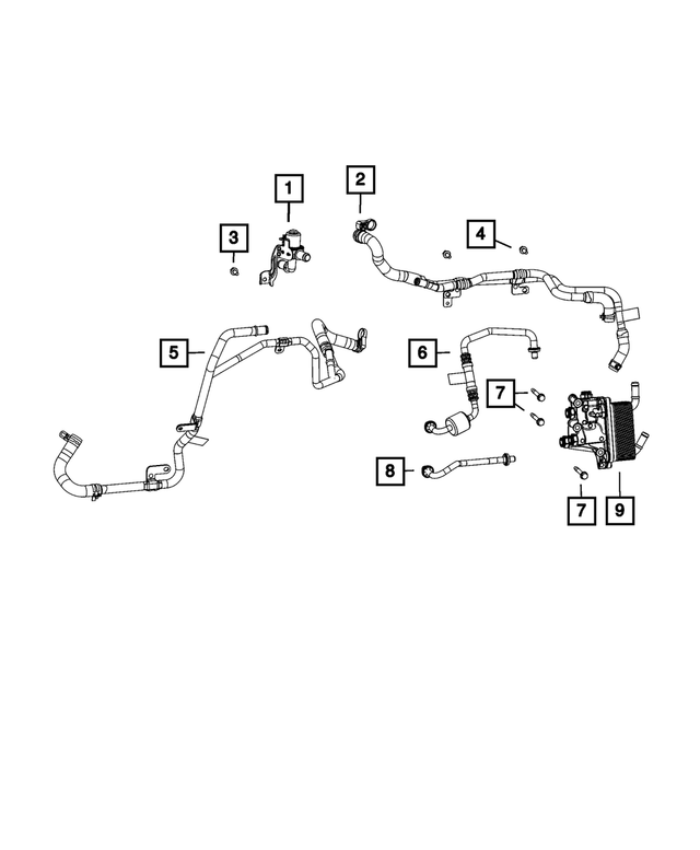 68244080AB - Cooling: Transmission Oil Cooler Tube for Dodge: Durango | Jeep: Grand Cherokee, Grand Cherokee WK Image