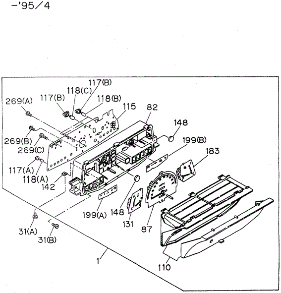 Combination Meter (2) for 1995 Honda Passport #0