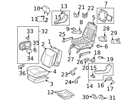 Front Seat Components for 2005 Toyota Sienna #8