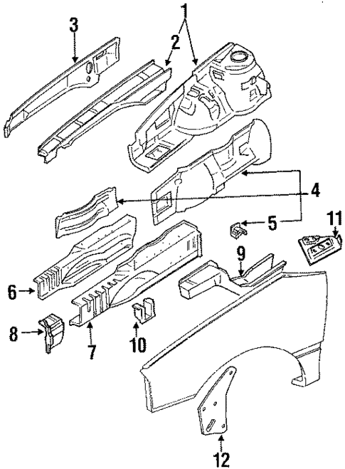 Structural Components & Rails for 1990 Isuzu Impulse #0