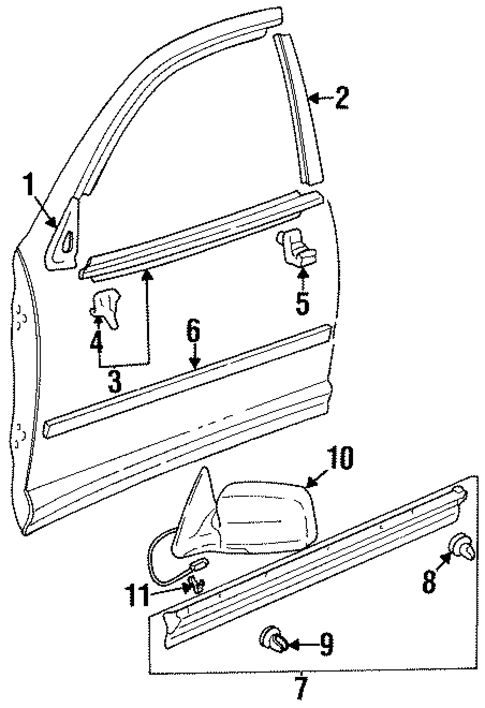Outside Mirrors for 1996 Toyota Avalon #0