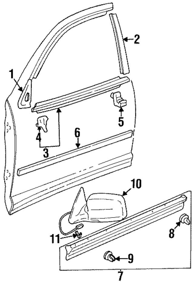 8791007011D1 - : Mirror Right for Toyota Image