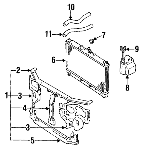 Radiator Support for 1996 Mitsubishi Diamante #0
