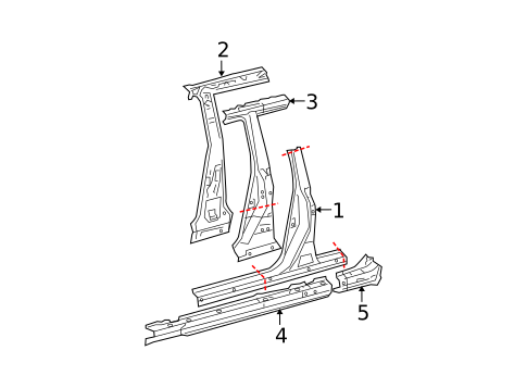 Center Pillar & Rocker for 2007 Lexus RX350 #0