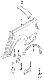 4A9809603B - Body: Quarter Panel for Audi: 100, 100 Quattro, A6, A6 Quattro Image