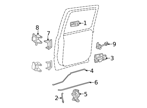 Lock & Hardware for 2003 Chevrolet Avalanche 2500 #1