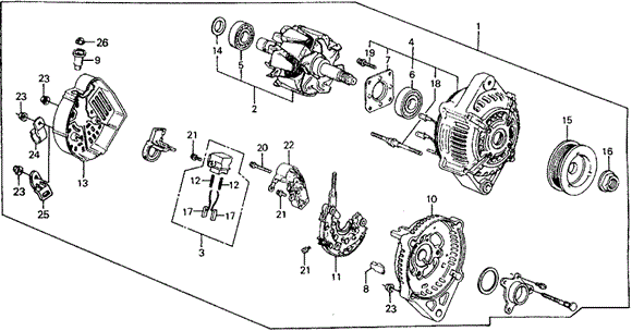 Alternator (Denso) for 1991 Honda Civic #0