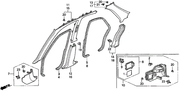 Pillar Garnish for 1996 Acura TL #0