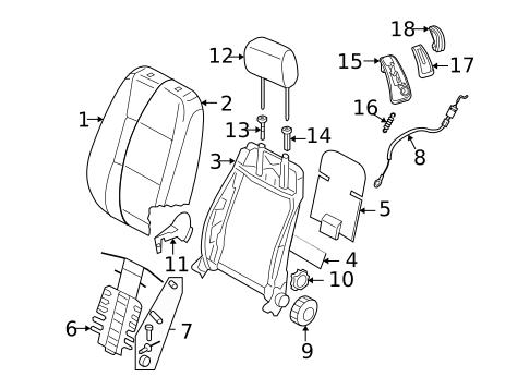 Front Seat Components for 2009 Volkswagen Eos #0