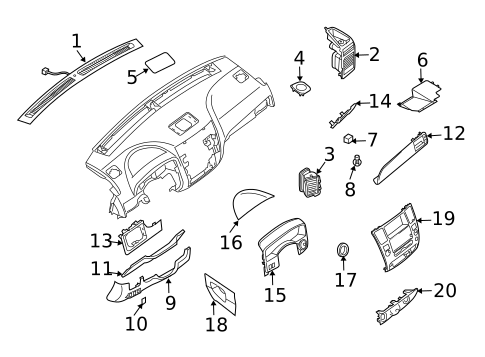 Instrument Panel Components for 2009 Nissan Armada #0