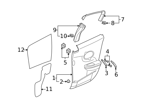 Interior Trim - Rear Door for 2004 Saturn Ion #1