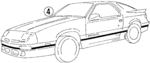 4504198 - Body: Stripe Tape for Dodge: Daytona Image