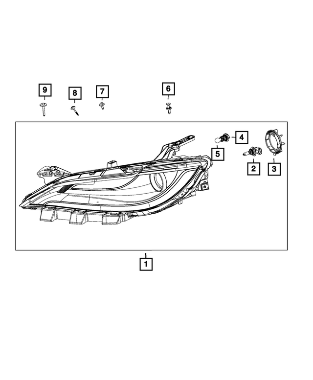 68284787AA - Electrical: Headlamp, Right for Mopar Image