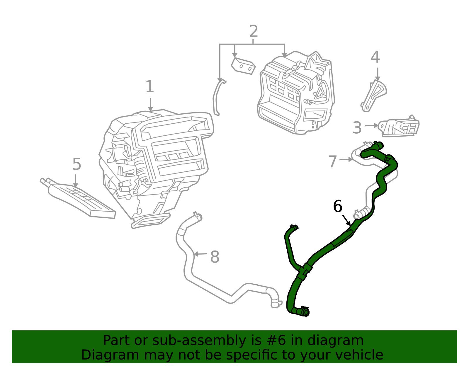 5L8Z-18C553-A - HVAC Heater Hose 2004-2008 Ford | Ford Parts Direct