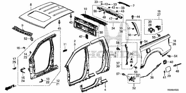 Outer Panel - Roof Panel for 2019 Honda Ridgeline #0