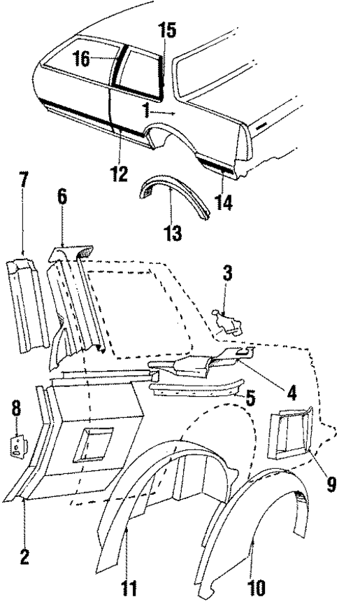 Quarter Panel & Components for 1985 Pontiac 6000 #0