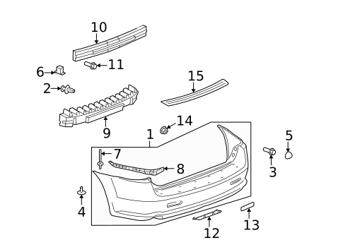 Bumper & Components - Rear for 2009 Pontiac Torrent #0